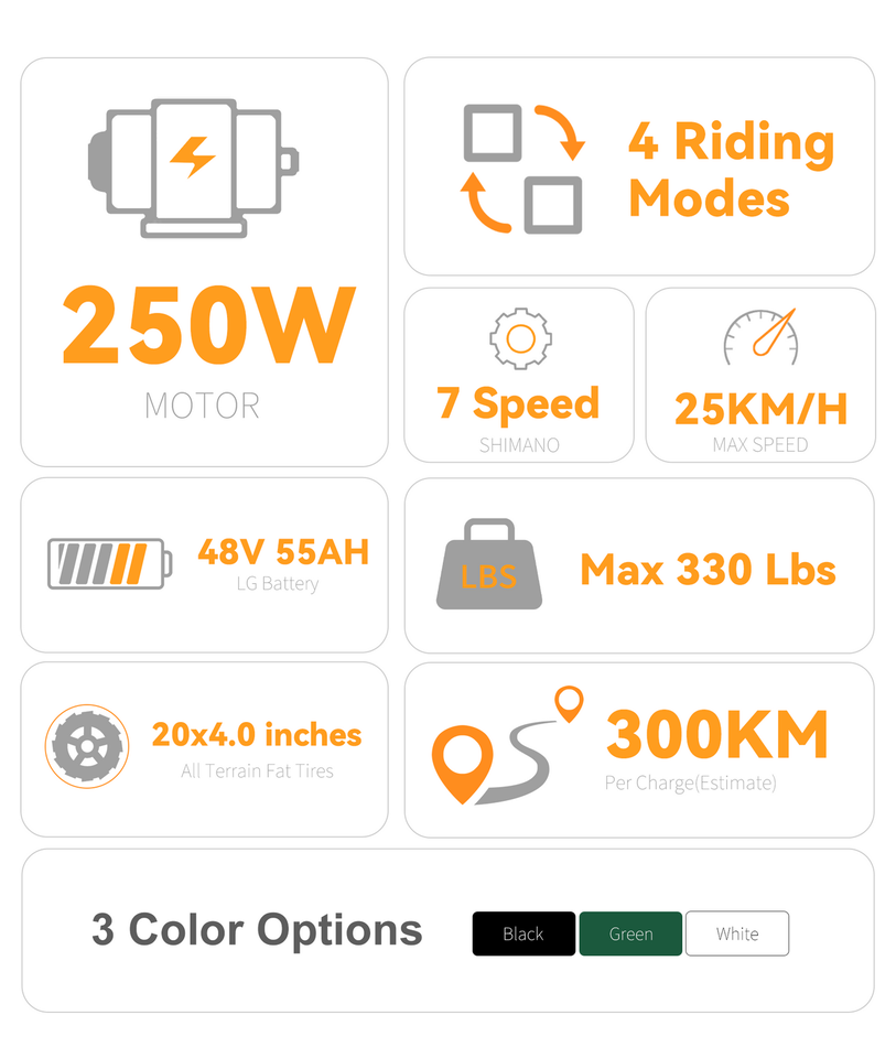 VICTRIP R5 Pro Folding Electric Bike – 20" Fat Tire, 250W, 48V 55Ah
