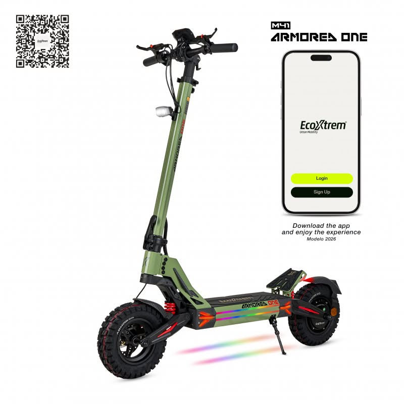 ECOXTREM M41 Armored One 1000W Electric Scooter – 48V 18Ah, 11” Tires, 60 km Range